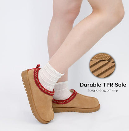 Braided Leather Outdoor Suede Slippers